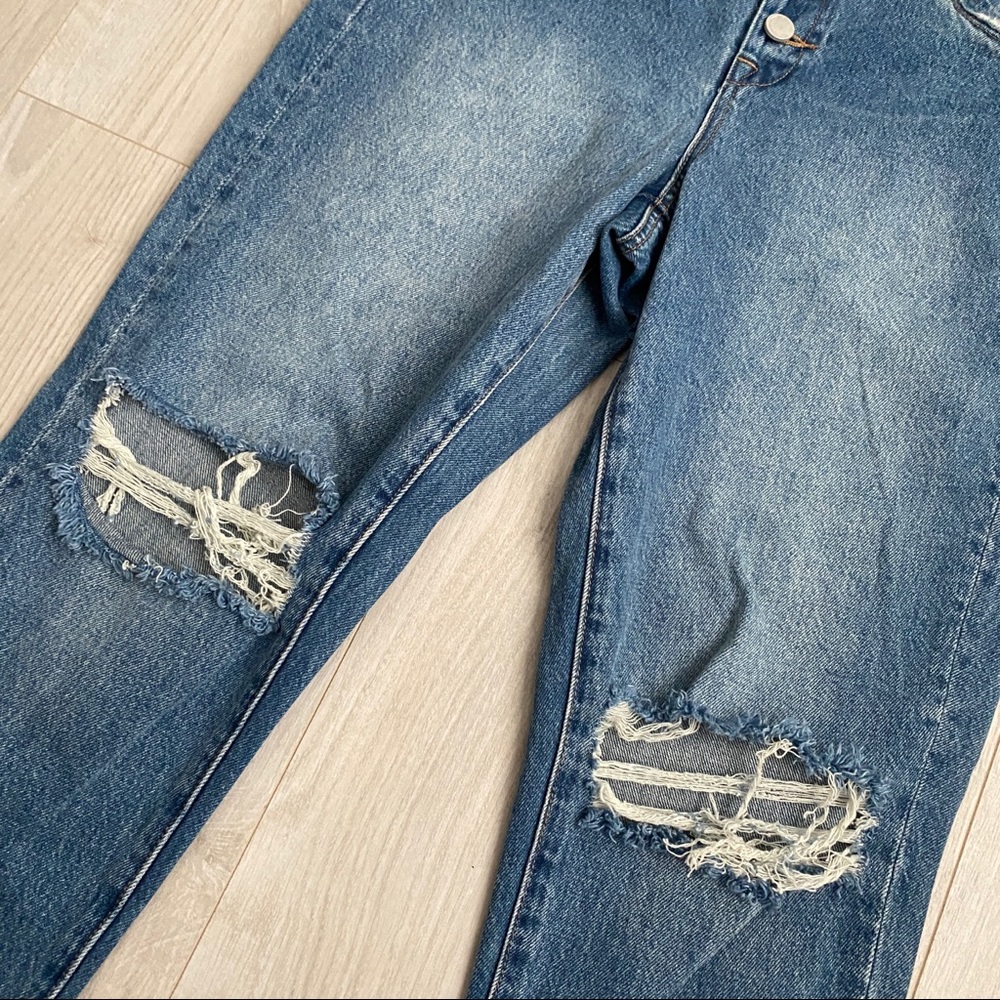 Distressed Button Fly Jeans - Picture 5 of 9